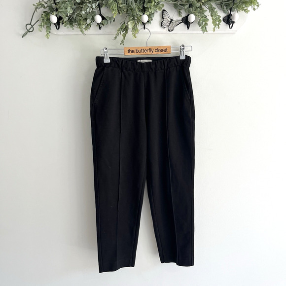 Everlane Black Front Seam Pullon Black Pants High Rise Gorpcore Size S 133028 - Picture 1 of 3
